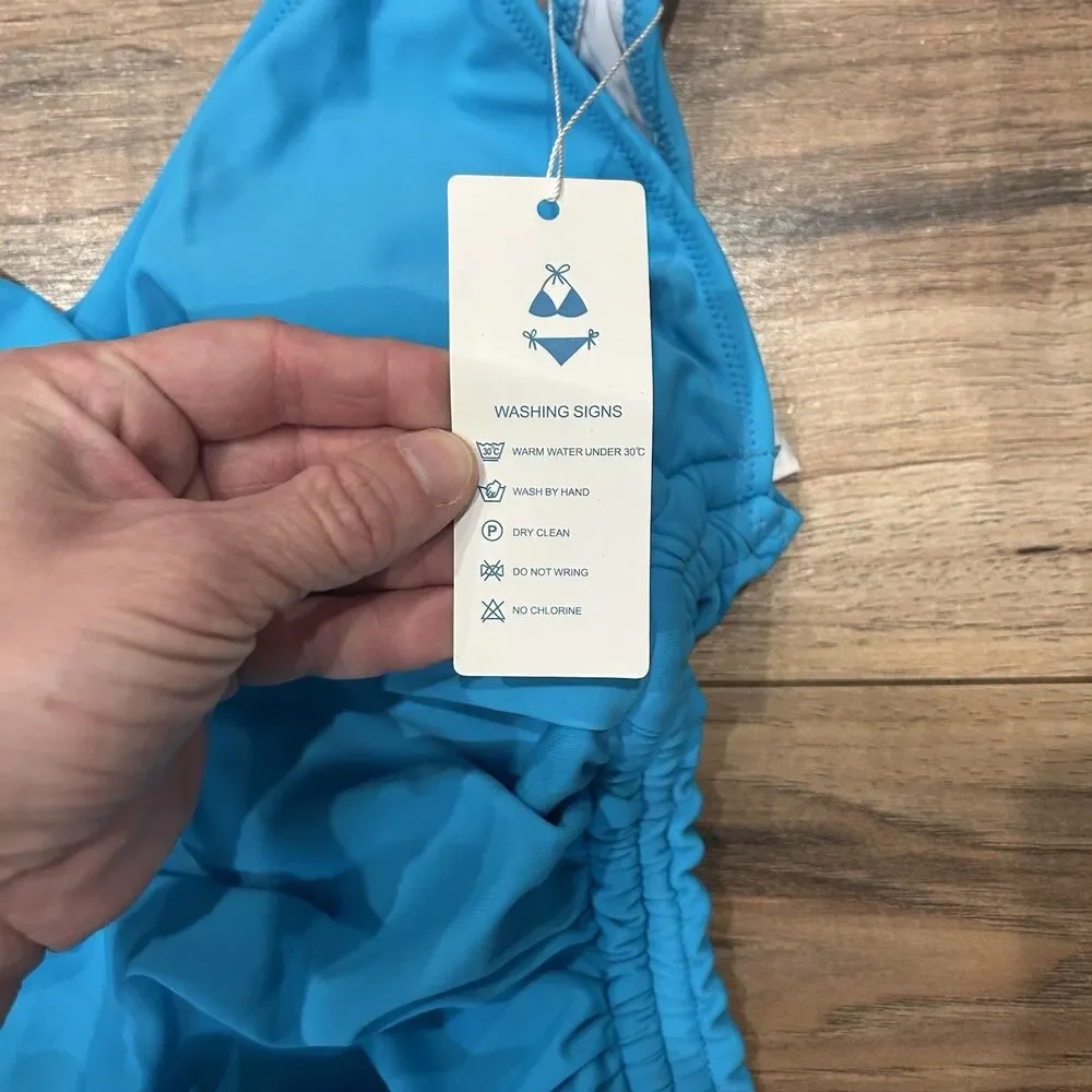 NWT Beachsissi One Piece Swim Suit Twist Front Drawstring Side Size Medium